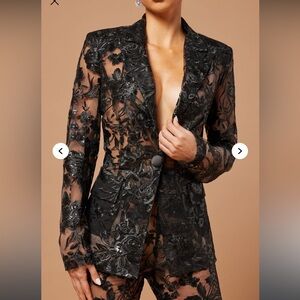 Fashion Nova Luxe sheer sequined blazer